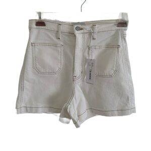 Just Black Denim Off-White Pocket Shorts